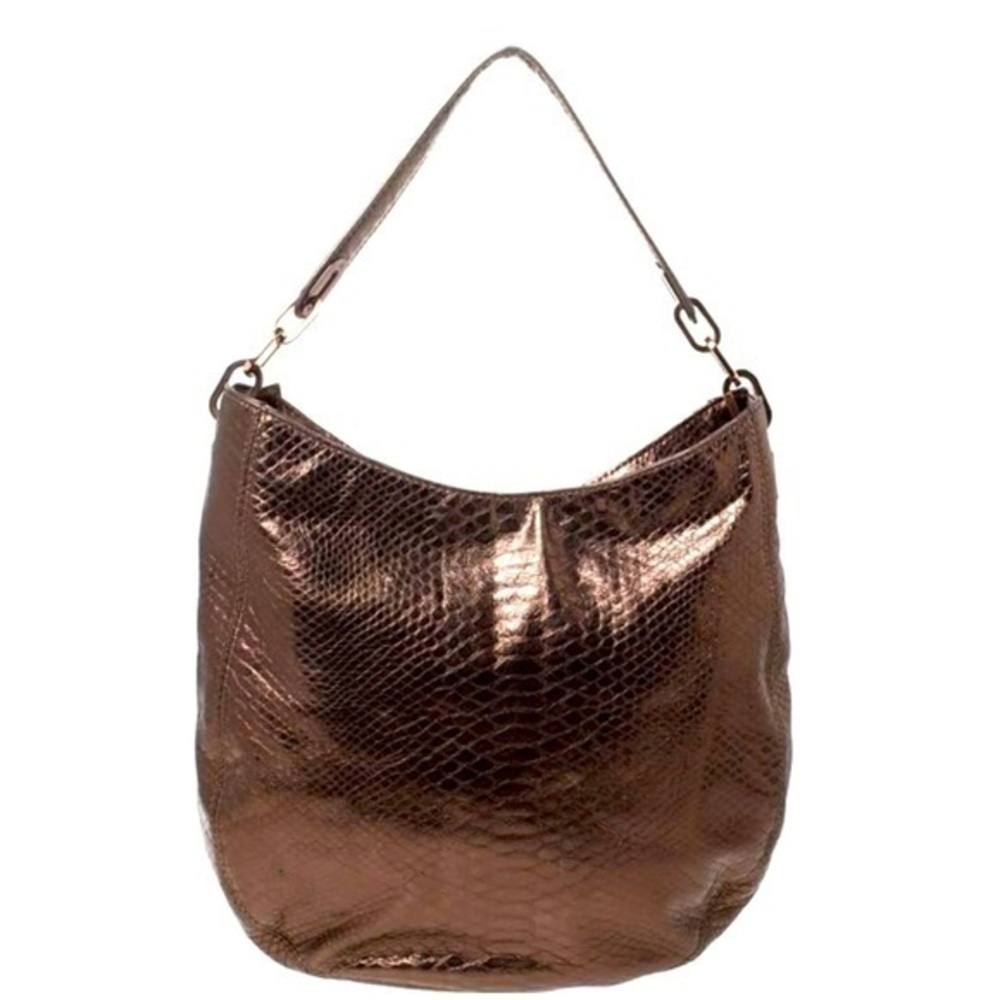 NWT Michael Michael Kors Metallic Snake Effect Leather Lillie Hobo
